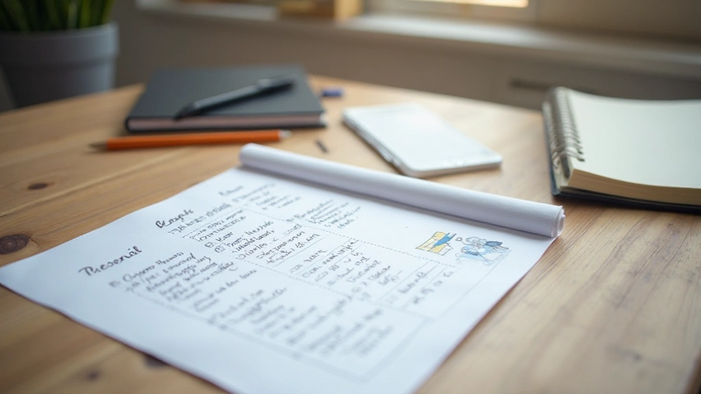 Detailshot van notitieblok met doelen en missie geschreven, potlood, inspirerend licht